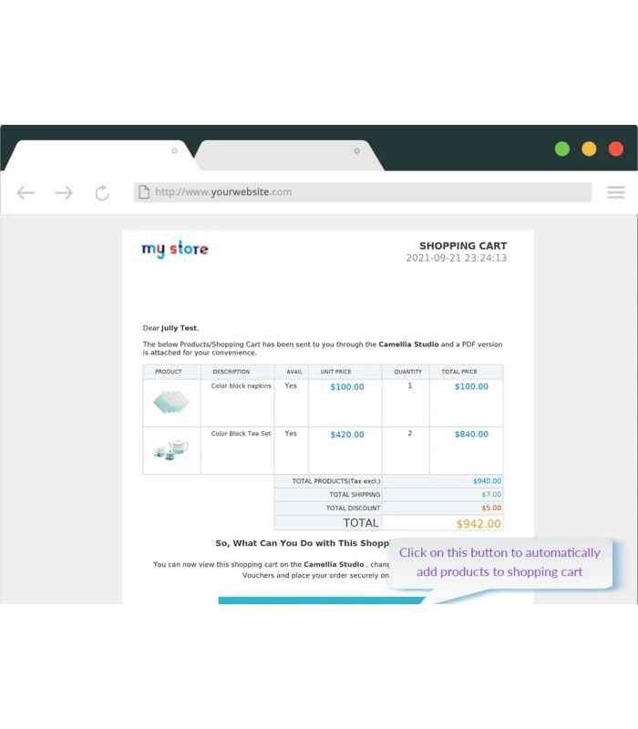 Save & Share My Cart