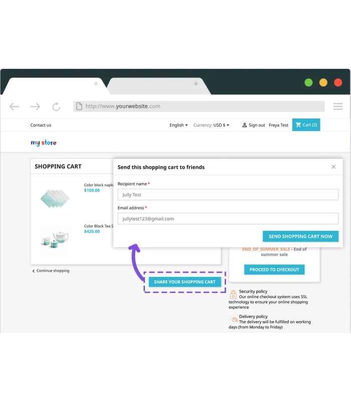 Save & Share My Cart