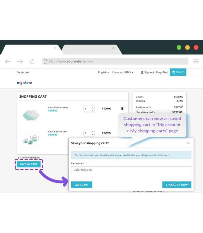 Save & Share My Cart