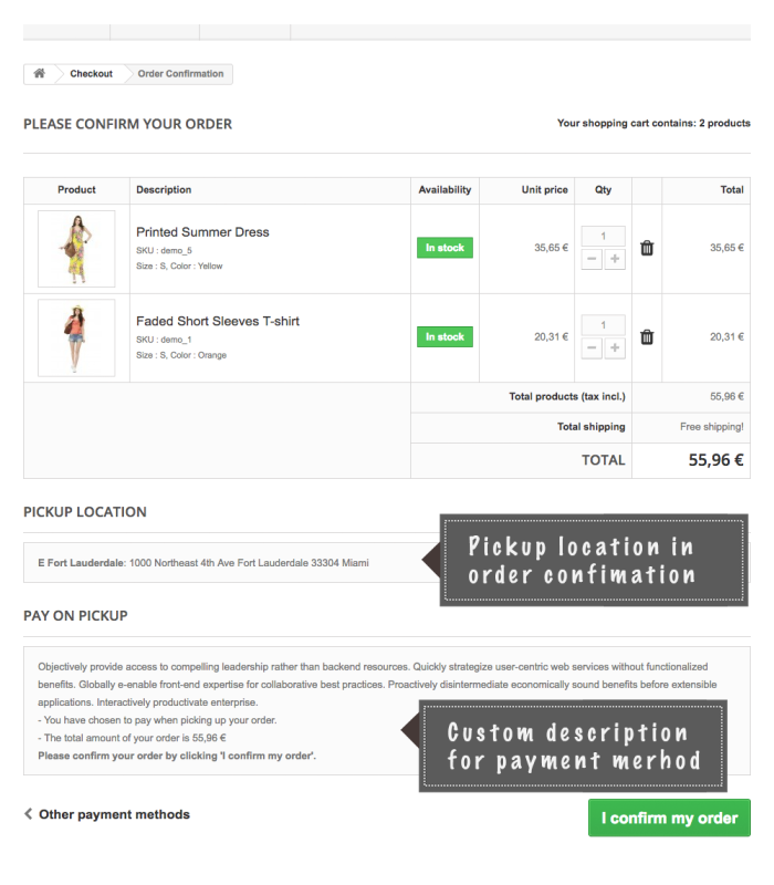 Pay on Pickup